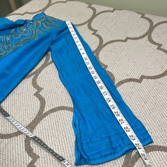 Hale Bob Cabana cotton silk Embroidered Sequin tunic cover-up blouse Size Small - Picture 11 of 14